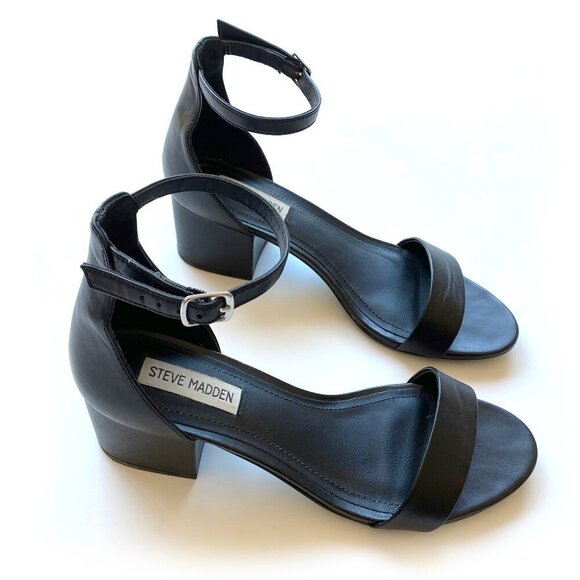 Steve Madden Womens Irenee Black Sandals Size 8.5 Block Heel 2.5" Ankle Strap - Picture 3 of 12